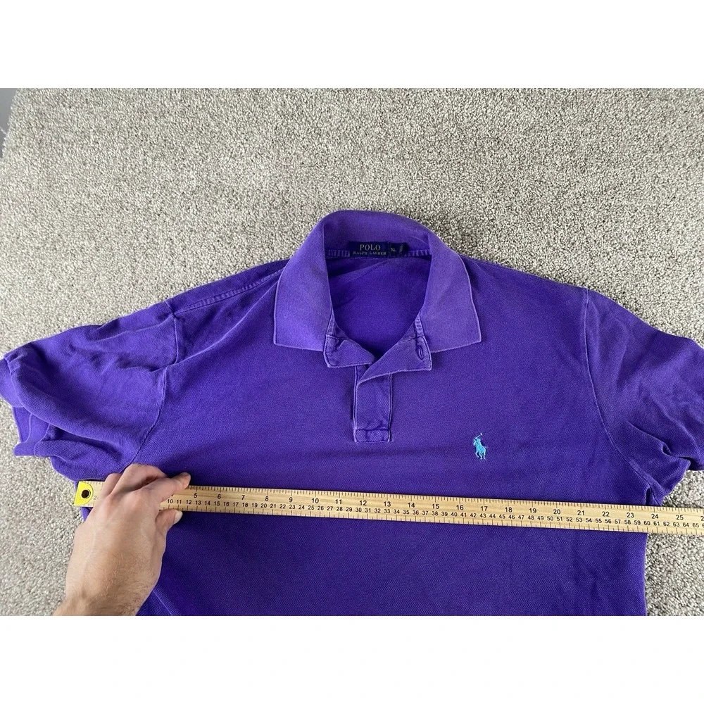 Polo Ralph Lauren Solid Purple Polo Men XL Blue Pony Soft Cotton Preppy Business